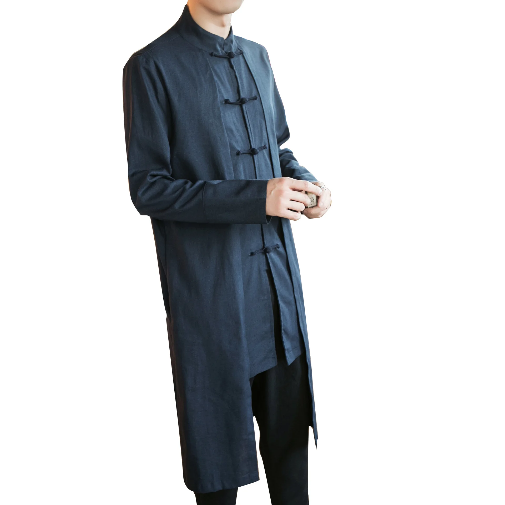 Кардиган мужской с длинным рукавом жакет в традиционном китайском стиле