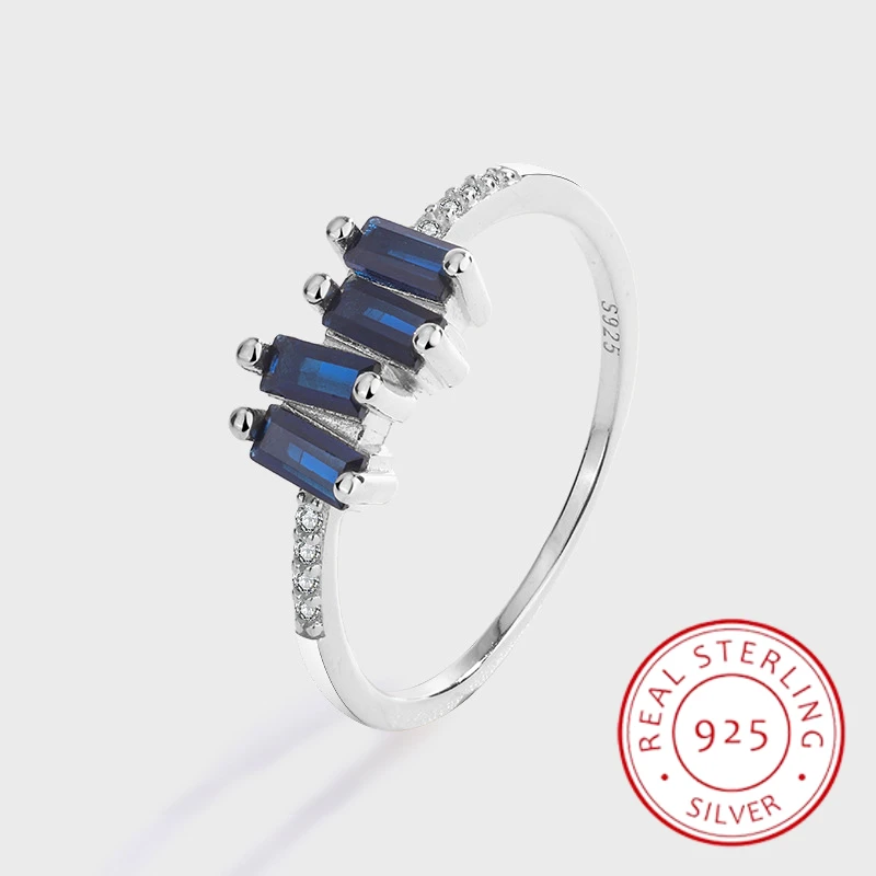 

New Fashion Oval Sapphire Ladies Ring S925 Original Genuine Sterling Silver Small Zircon Party Wedding Engagement Jewelry Gift