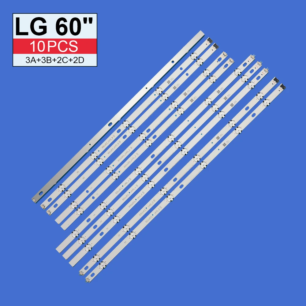10pcs 3v LED backlight strip for   60UJ6309 60UJ6300 60UJ6050 60UJ630V 60UJ634V EAV63673006 60UJ63_UHD_A B C D NC600DGE AAFXC