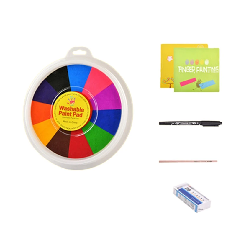 

Funny Finger Painting Pad Kit Kids DIY Paint Crafts Washable Children Educational Mud Tool Drawing Book