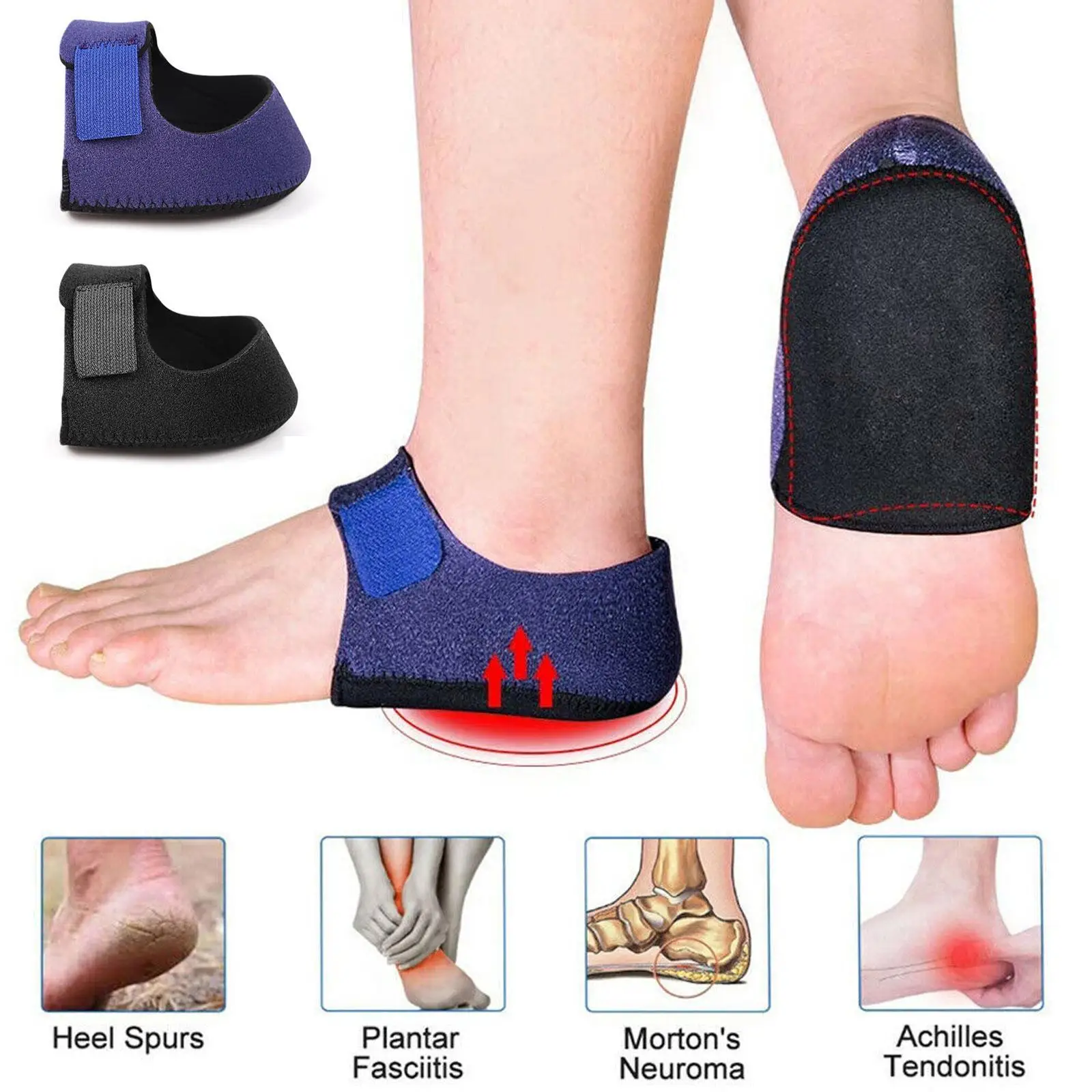 

Gel Heel Pad Pain Relief for Plantar Fasciitis Sock Worn in Shoes Thin Heel Spur Foot Skin Care Protectors Heel Sleeves