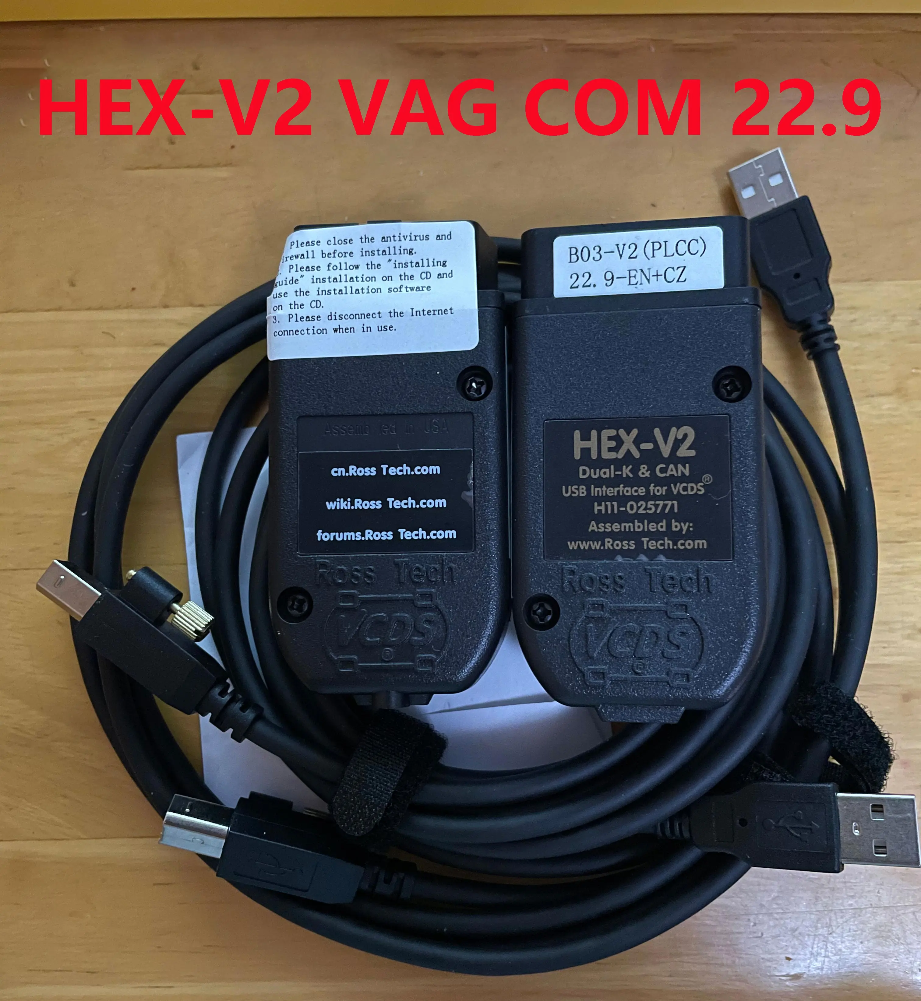 

Vagcom 22.9 VCDS Hex V2 Can OBD2 Diagnostic Tool VAG 22.3 French Italian German Polish Czech Obd2 Scanner for Vw Audi 1996-2017