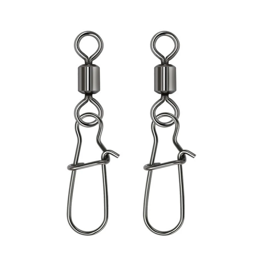 

30PCS 1#-12# Stainless Steel Fishing Connector Pin Bearing Rolling Swivel Snap Pins Fishing Tackle Accessories