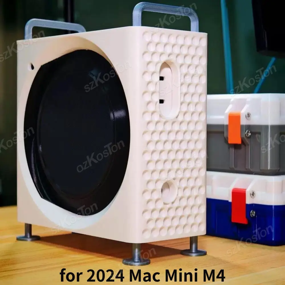 Фото Чехол для компьютера с вертикальной подставкой для Mac Mini M4 2024, защитный чехол для ПК для Mac Mini M4 Pro, аксессуары с 3D-печатью №1