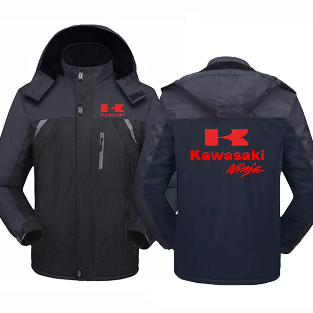 

Kawasaki 2022 Fall Winter Men's Print Thick Windbreaker Hooded Parka Casual Outdoor Warm Comfortable Breathable Down Jackets