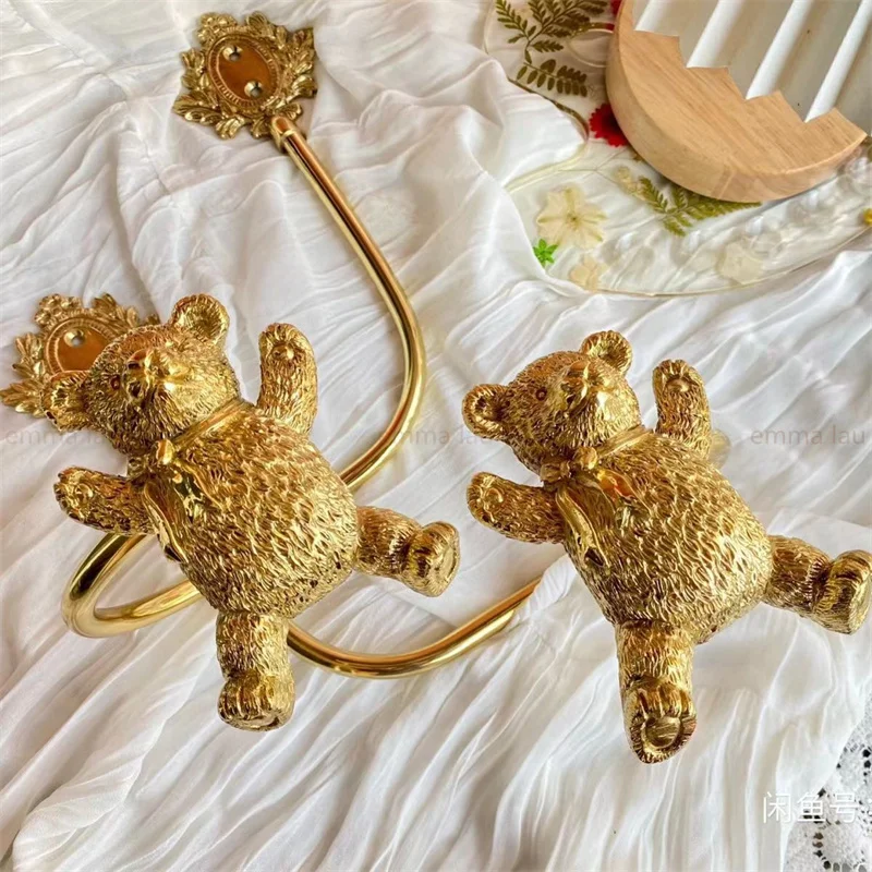 1 пара крючков для занавесок окон полностью медные золотистые металлические