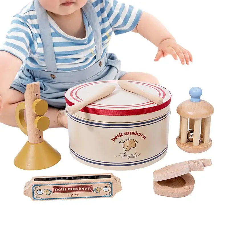 

Детский деревянный музыкальный инструмент, игрушки, раннее образование, экологически чистый барабан, кастрюли, аракас, ударная школьная музыкальная игрушка