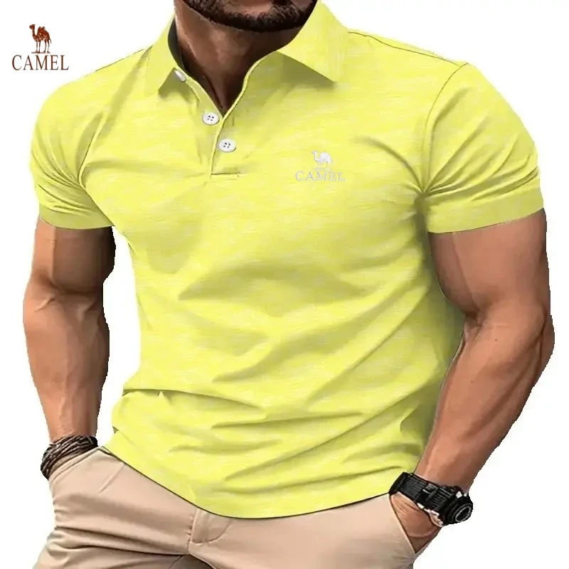 Мужская повседневная модная дышащая рубашка поло удобный топ с вышивкой для