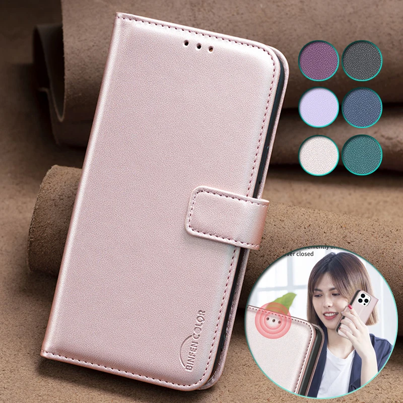 Кожаный чехол-кошелек с магнитной застежкой и отделением для карт OPPO Realme C65 C67