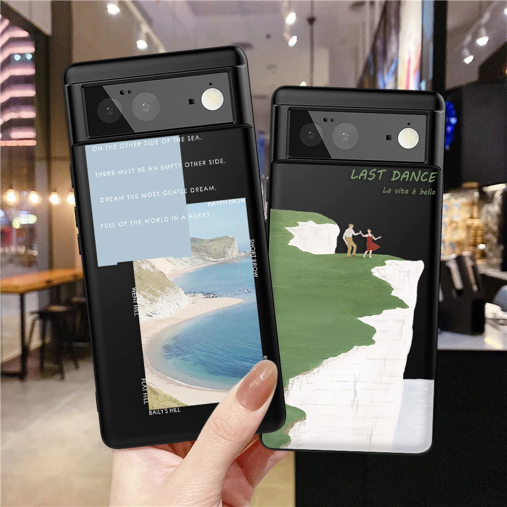 

Landscape Text Label Case for Google Pixel 7a 7Pro 7 6a 6 6Pro 5 5a 5G 4XL 4 3XL 3 3a 3aXL 4a Luxury Soft TPU Cover