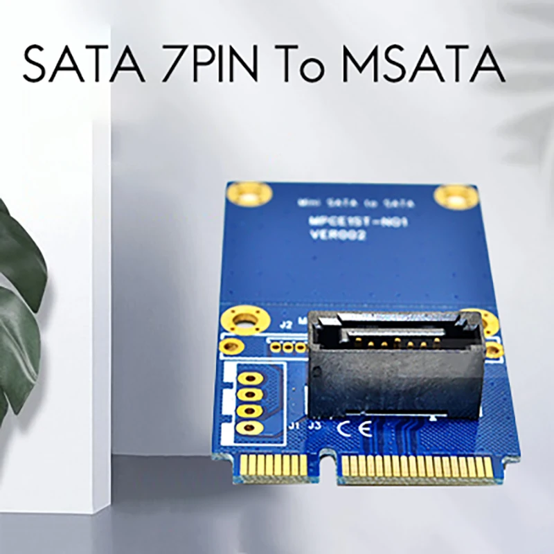 Карта адаптера MSATA — SATA Mini 7-контактный PCIe Расширение Вертикальная карта