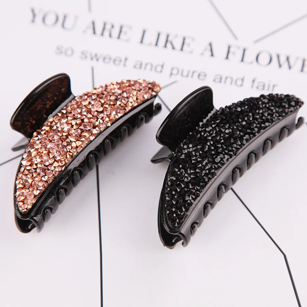 

Hair Clipsclaw Women Girls Big Banana Jeweled Claws Thin Fine Accessories Thick Crystal
