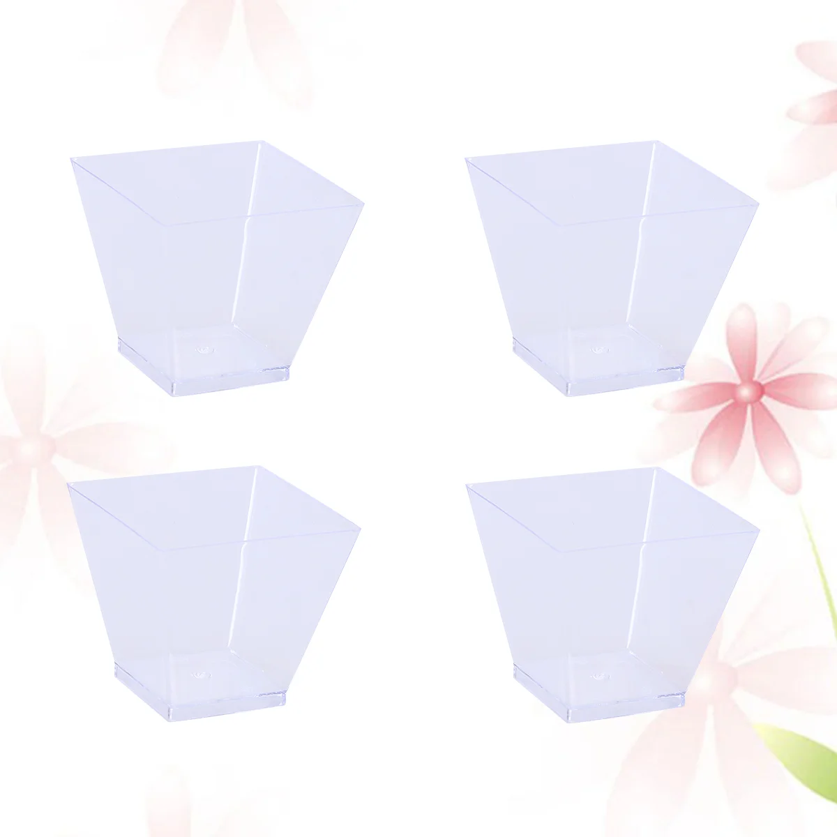 

40 PCS Clear Container Lid Disposable Clear Cups Glass Measuring Cup Lid Disposable Cup Glass Terrarium Lid Pudding Cup Glasses