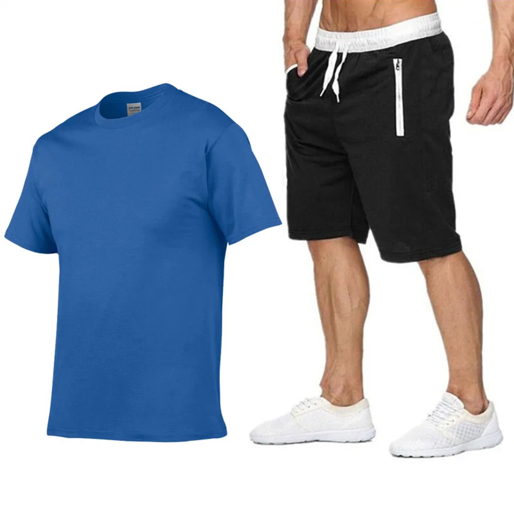 

Funny Men's Tracksuit T-shirt+Beach Shorts Sweatpants Two Piece Sets New Summer Short Sleeve Tops Tees Suits Sportswear Men Set