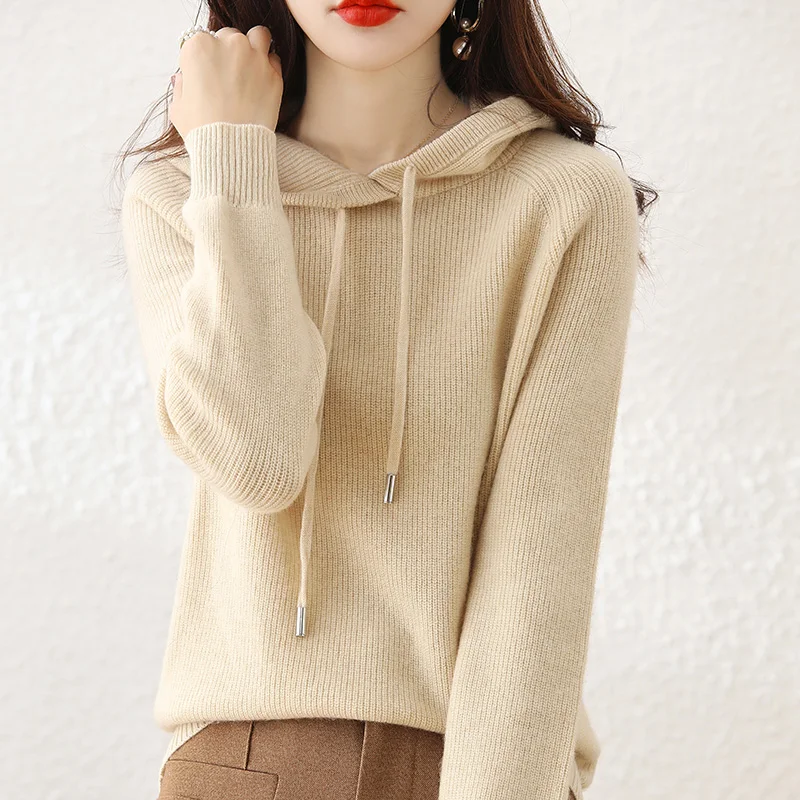 

Hooded Pullover long sleeve bottomed sweater women's spring and autumn new short loose sweater Korean casual Hoodie sweater swea