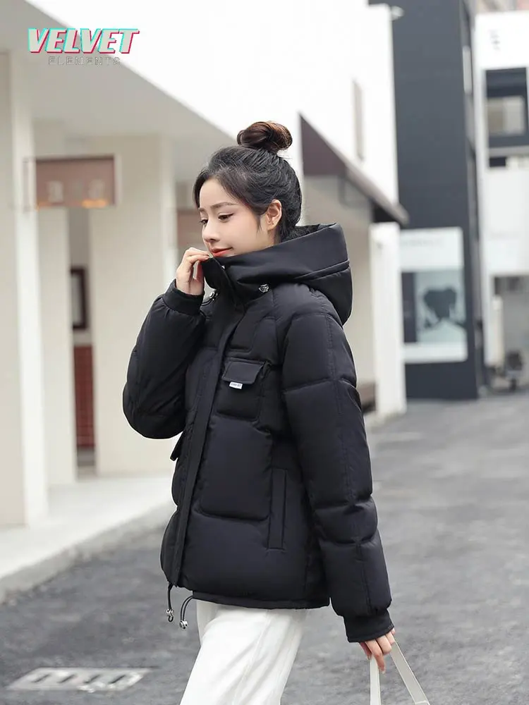 VelvetElements New Women Short Jacket Winter Thick Hooded Cotton Padded Coats Female Korean Loose Puffer Parkas Ladies Jacket