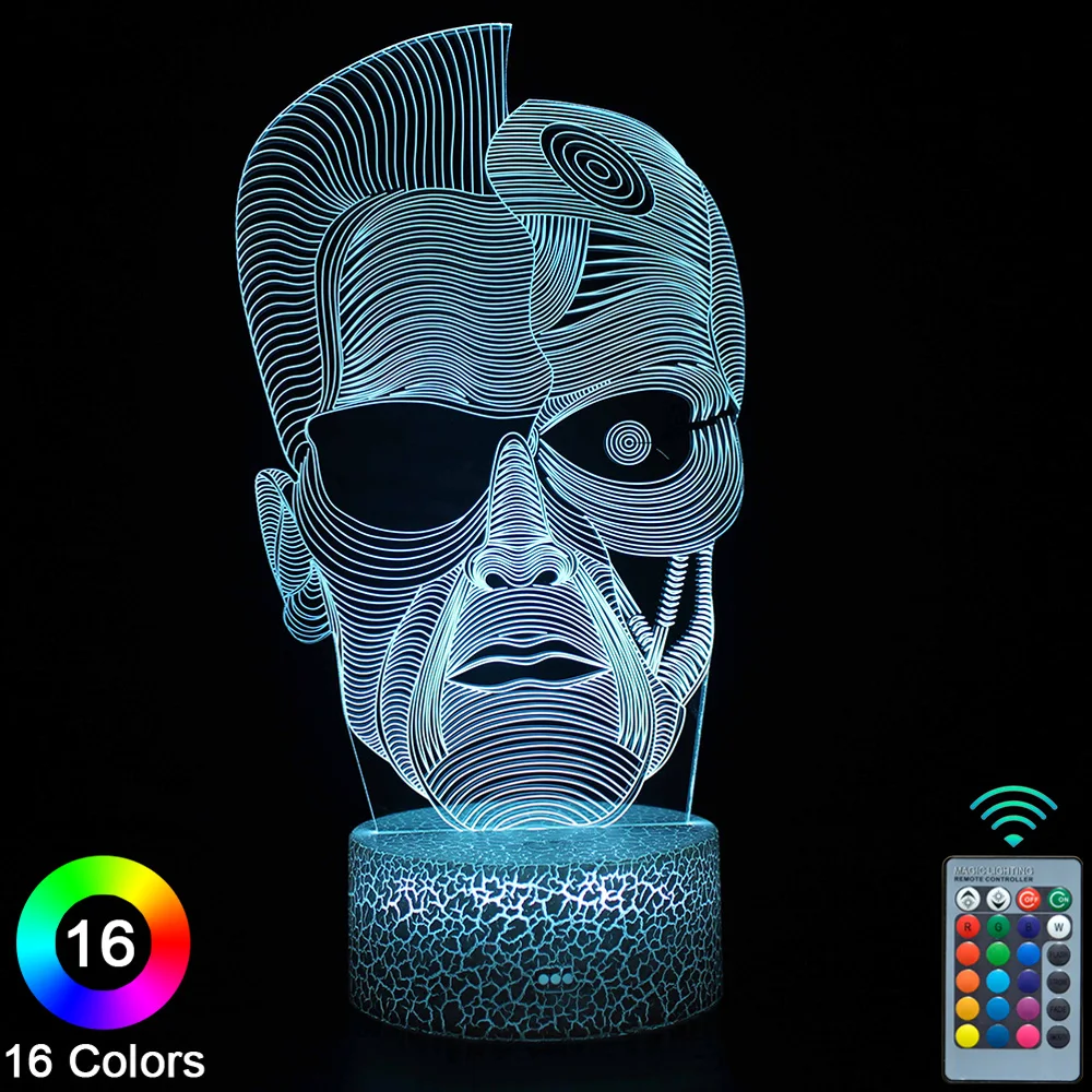 

Светодиодные ночные светильники в форме оружия и пистолета 3D, сенсорный пульт дистанционного управления, новинка, настольная лампа, декор к...