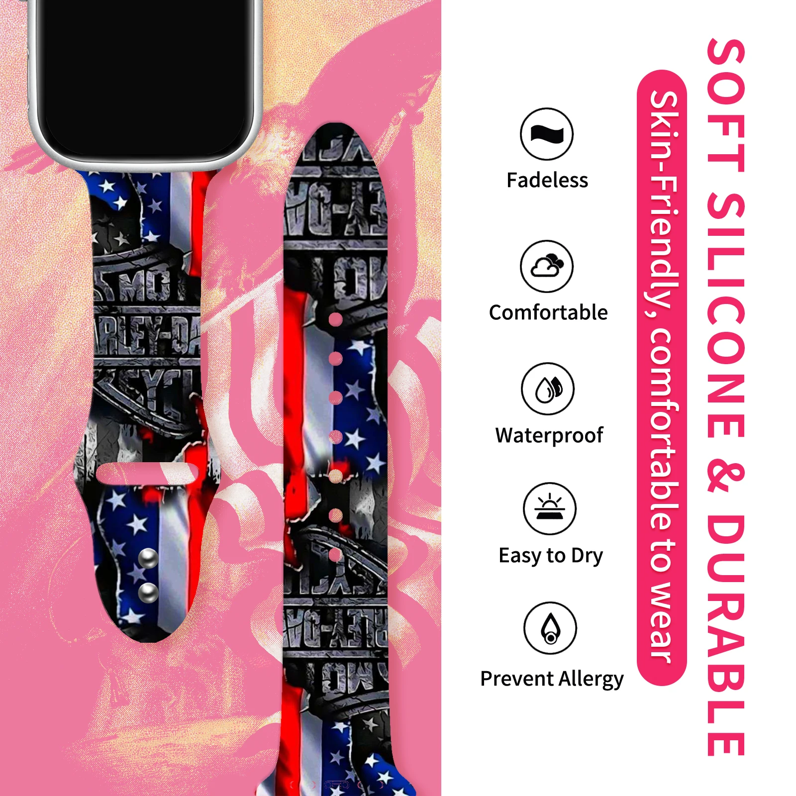 National Flag Silicone Strap for Apple Watch 8 7 6 SE 5 4 3 Band Soft Bracelet for iWatch 38mm 40mm 42mm 45mm Watchband