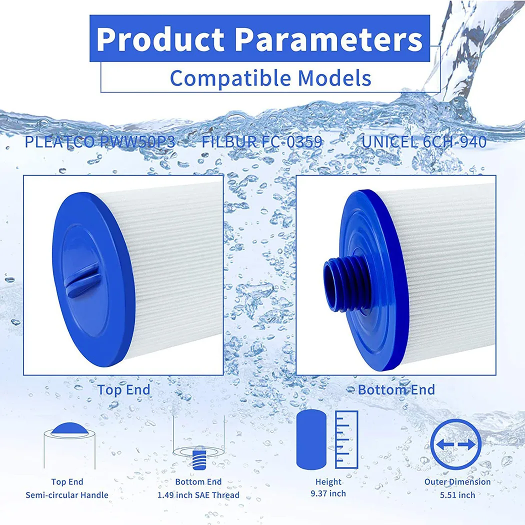 

Garden Spa Filter Hot Tub For Waterways 817-0050 Pools Replacement Spa Superior Yard 6CH-940 For Filbur FC-0359