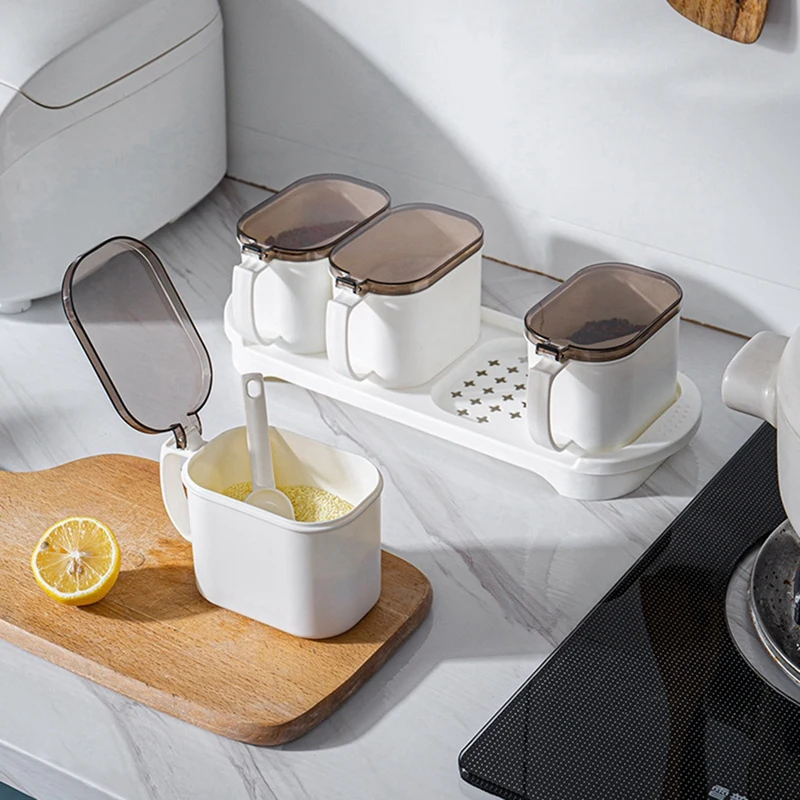 Акция! Набор коробок для приправ контейнер хранения специй с ложкой герметичная