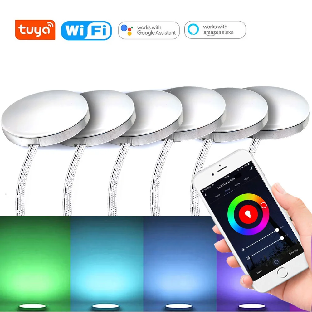 

Kit Lighting Home Dimming Google Tuya Wifi Kitchen Cabinet Lighting For Under Counter Aluminum Alexa Control Furniture