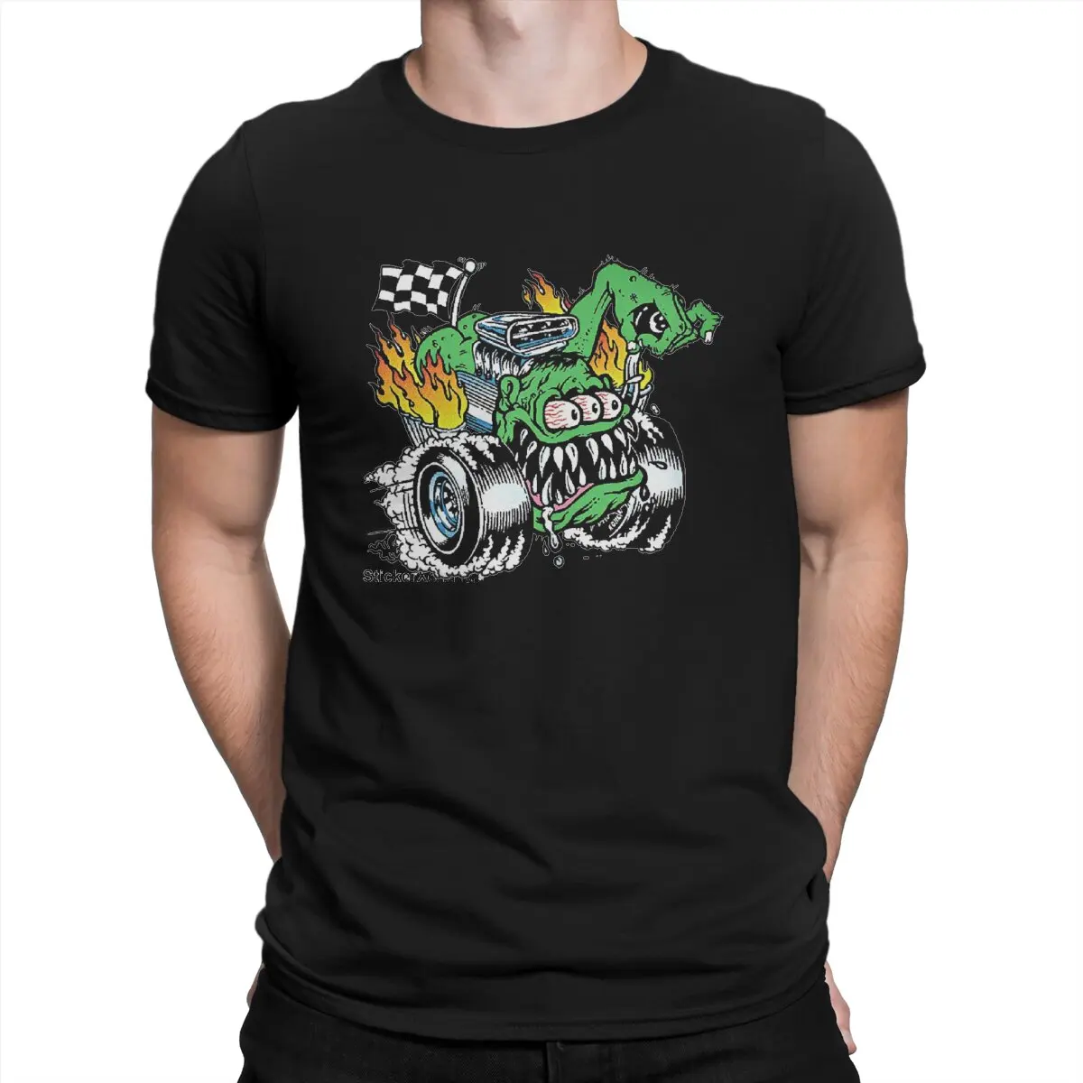 

Tales of the Rat Fink John Goodman Man TShirt Green Car Distinctive T Shirt Harajuku Sweatshirts New Trend