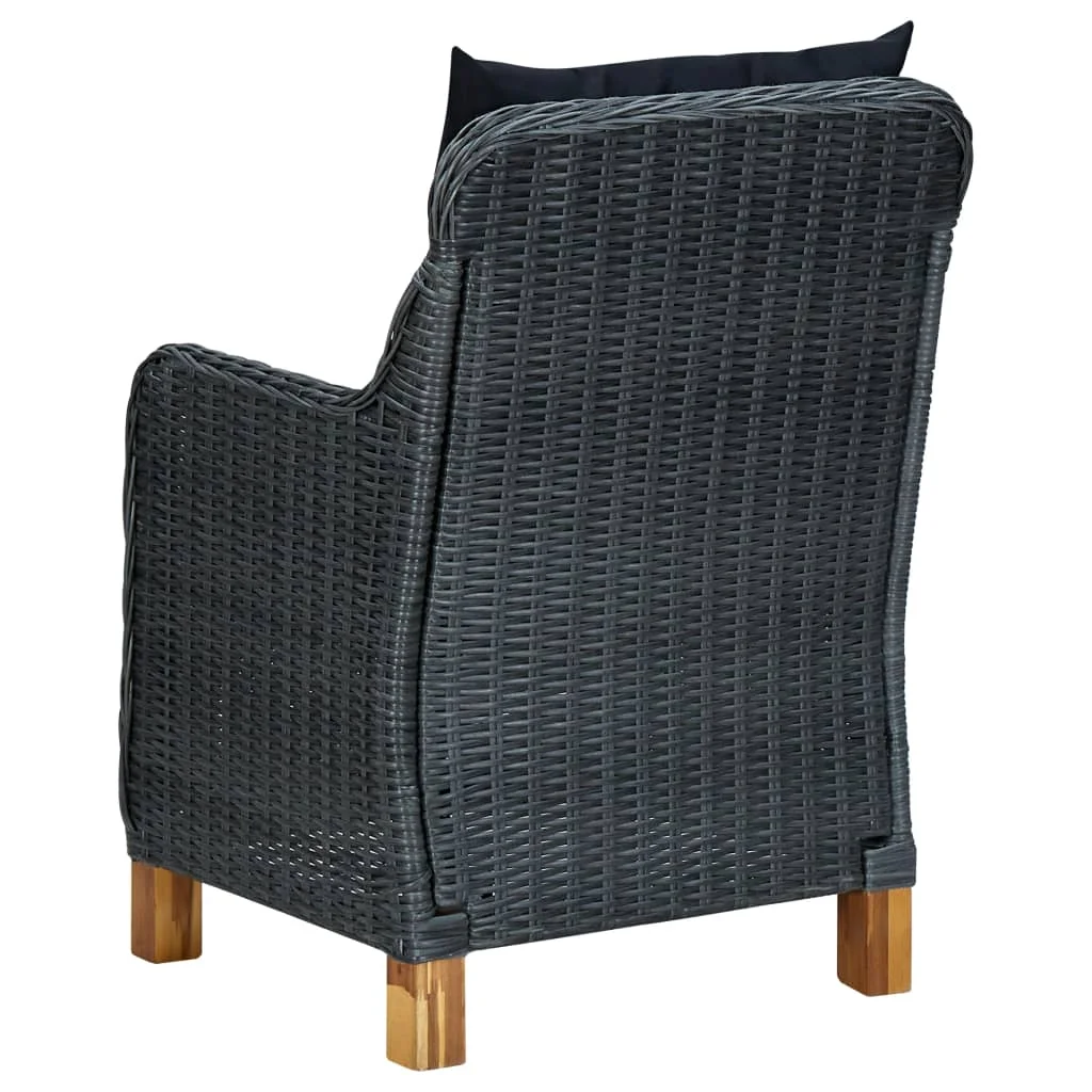 

Outdoor Patio Chairs Deck Porch Outside Furniture Set Garden Lounge Decor with Cushions 2 pcs Dark Gray