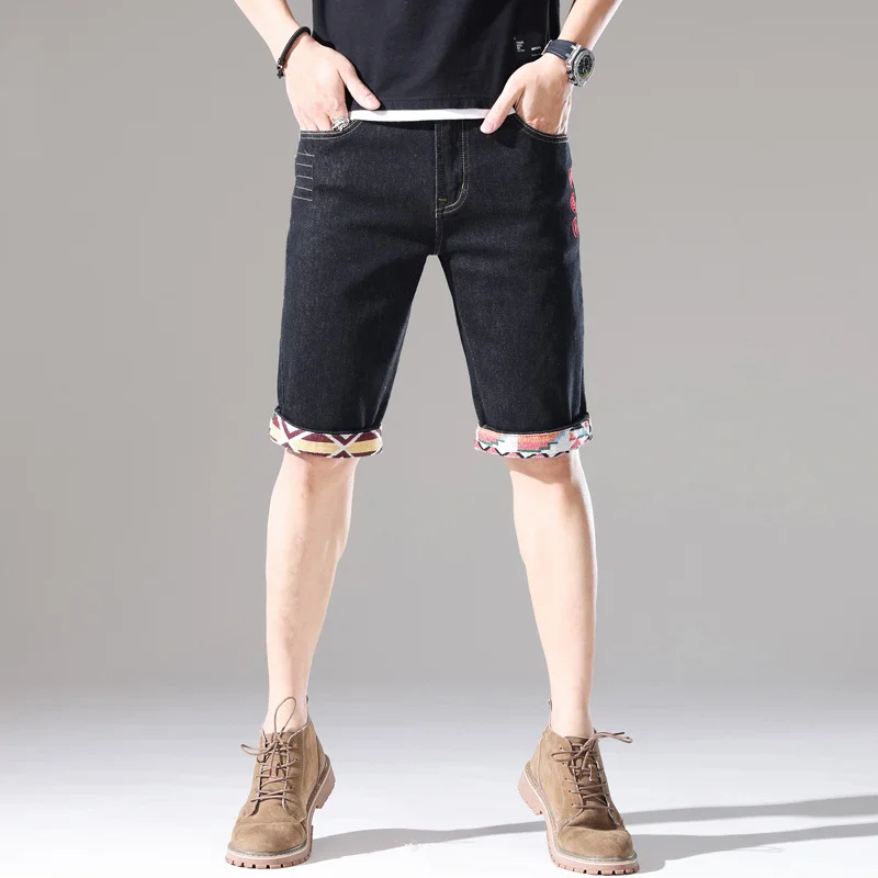 

Men's Denim Casual Shorts 2022 Summer New colorblock loose Fashion high quality Beach men Shorts trend Male Brand Clothes 28-38