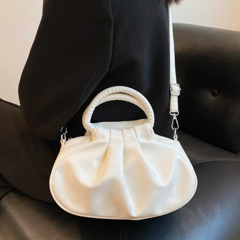 

Сумка для женщин, новинка 2023, плиссированная простая дизайнерская трендовая маленькая сумка, сумки-мессенджеры, женская сумка-тоут, Женская мини-сумка большой вместимости