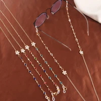 new fashion colorful crystal beaded non slip sunglasses mask holder lanyard reading glasses chain neck strap eyewear accessories
