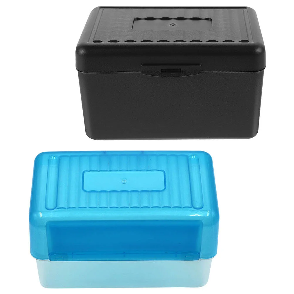 

2 Pcs Desk Business Card Holder Box Card Business Holder Index Organizer Plastic Containers Office Cards Pp Convenient Desk