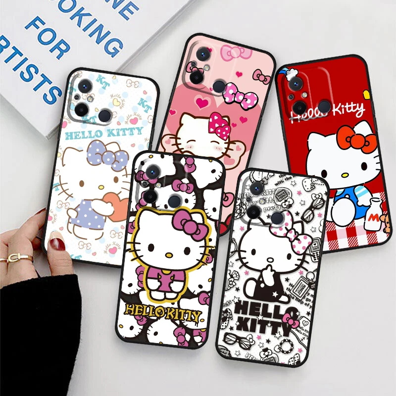 

HelloKitty Cartoon Cute For Xiaomi Redmi 12C 11 A1 Plus 10 10X 9T 9C 9C 8 7 6 4G 5G Silicone Soft Black Phone Case Cover Fundas