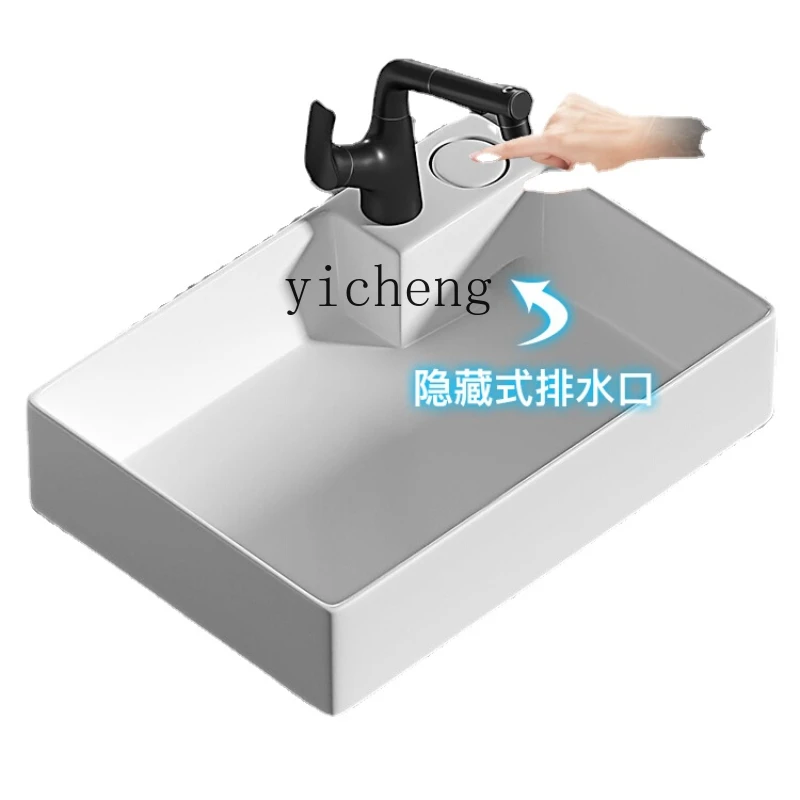 

XL Table Control Wash Basin Hidden Balcony Washing Machine Table Basin Rear Side Drainage