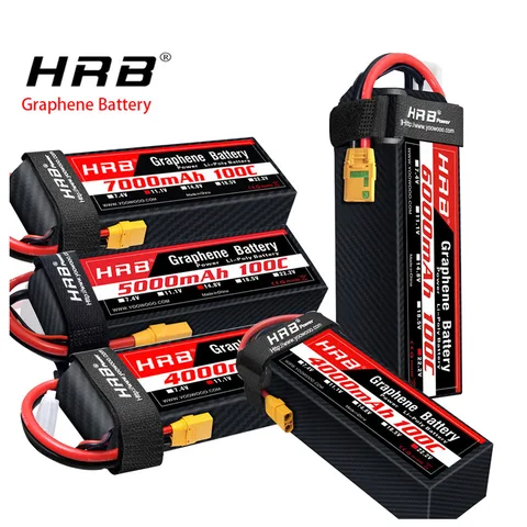 RU Clearance HRB Lipo Battery 2S 3S 4S 6S 1300mah 1500mah 1800mah 3000mah 4200mah  6000mah 7000mah RC Battery XT60 T plug RC Toy