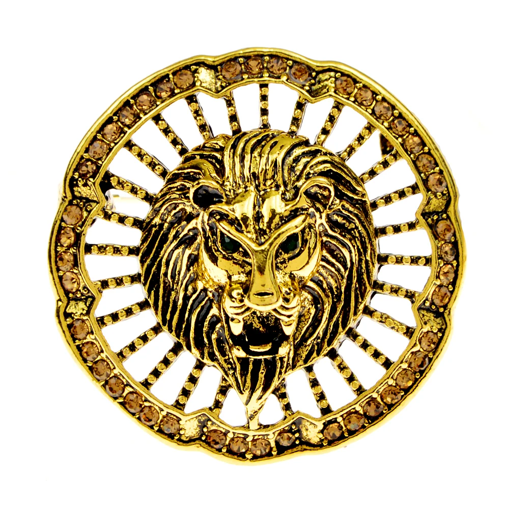 

CINDY XIANG Rhinestone Lion Brooch Animal Pin