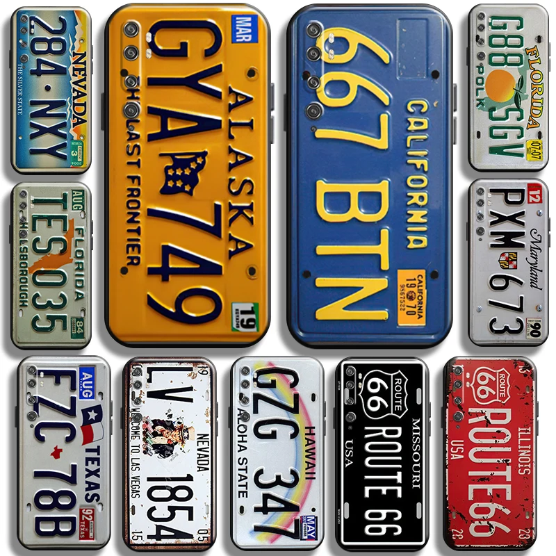 

Vintage Retro License Plate For Xiaomi Mi CC9 Mi CC9e Mi CC9 Pro Phone Case Cover Back Liquid Silicon Full Protection Soft