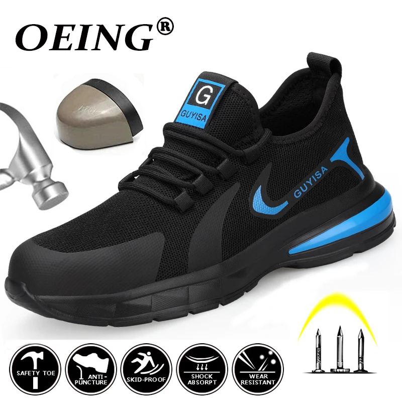 

Work Safety Boots Anti-smash Work Shoes Anti-puncture Safety Shoes Man Steel Toe Shoes Protective Footwear Mens Boots 2022 New