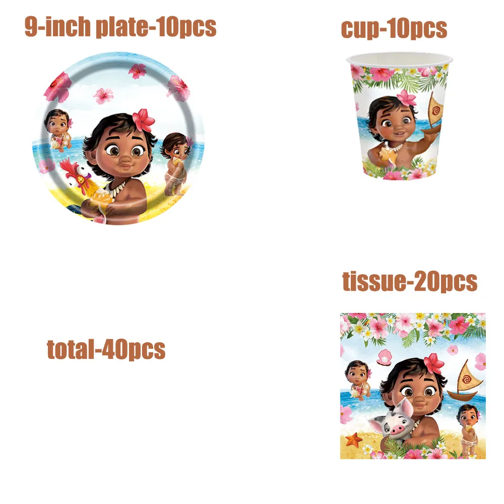 Фото Disney Moana 2, украшение для вечеринки, посуда Simia, бумажные тарелки, воздушные шары, наклейки на скатерть, подарки для вечеринки, рождественские принадлежности №3