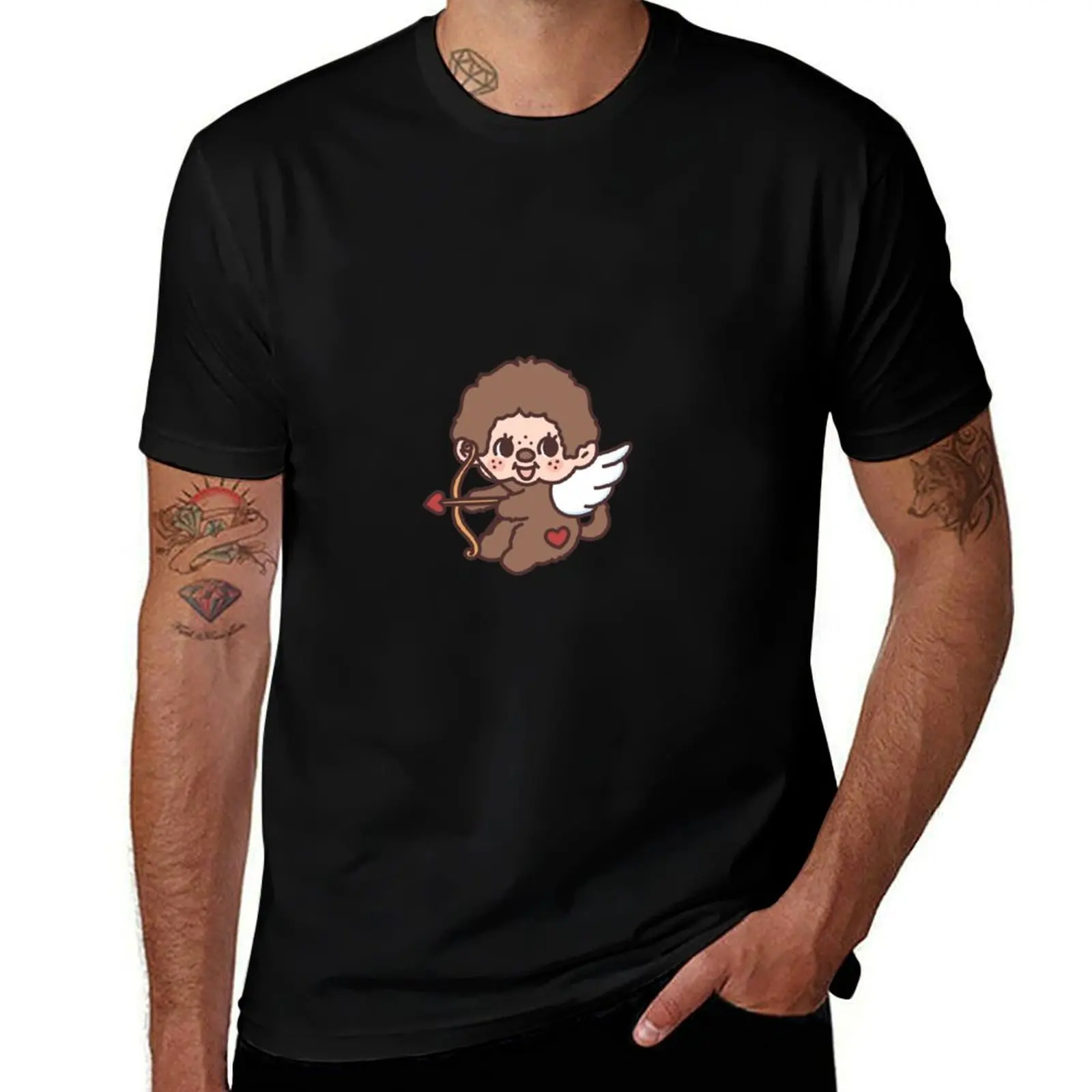 День святого Валентина - футболка Cupid Monchichi Fanart летние топы в тяжелом весе рубашки