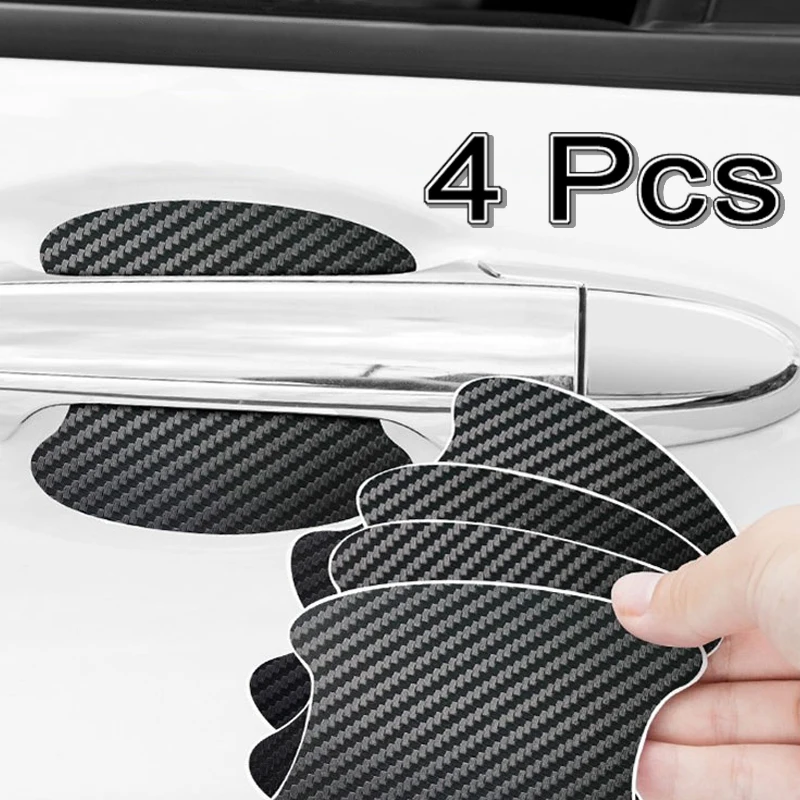 

6Color 4Pcs Car Door Sticker Carbon Fiber Scratches Resistant Cover Auto Handle Protection Film Exterior Styling Accessories