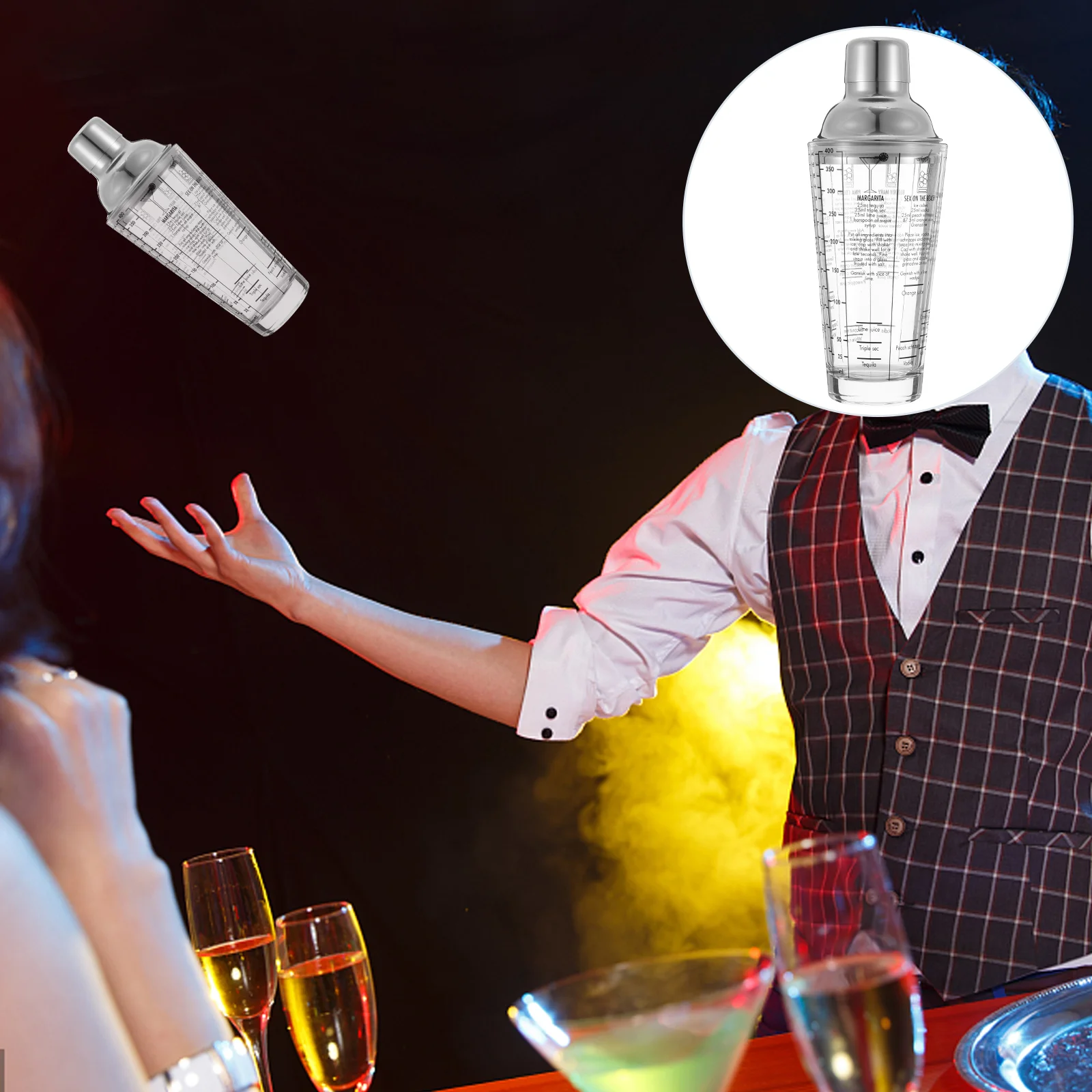 

1pc Transparent Practical Sturdy Durable Useful Cocktail Shaker Shaker for Home