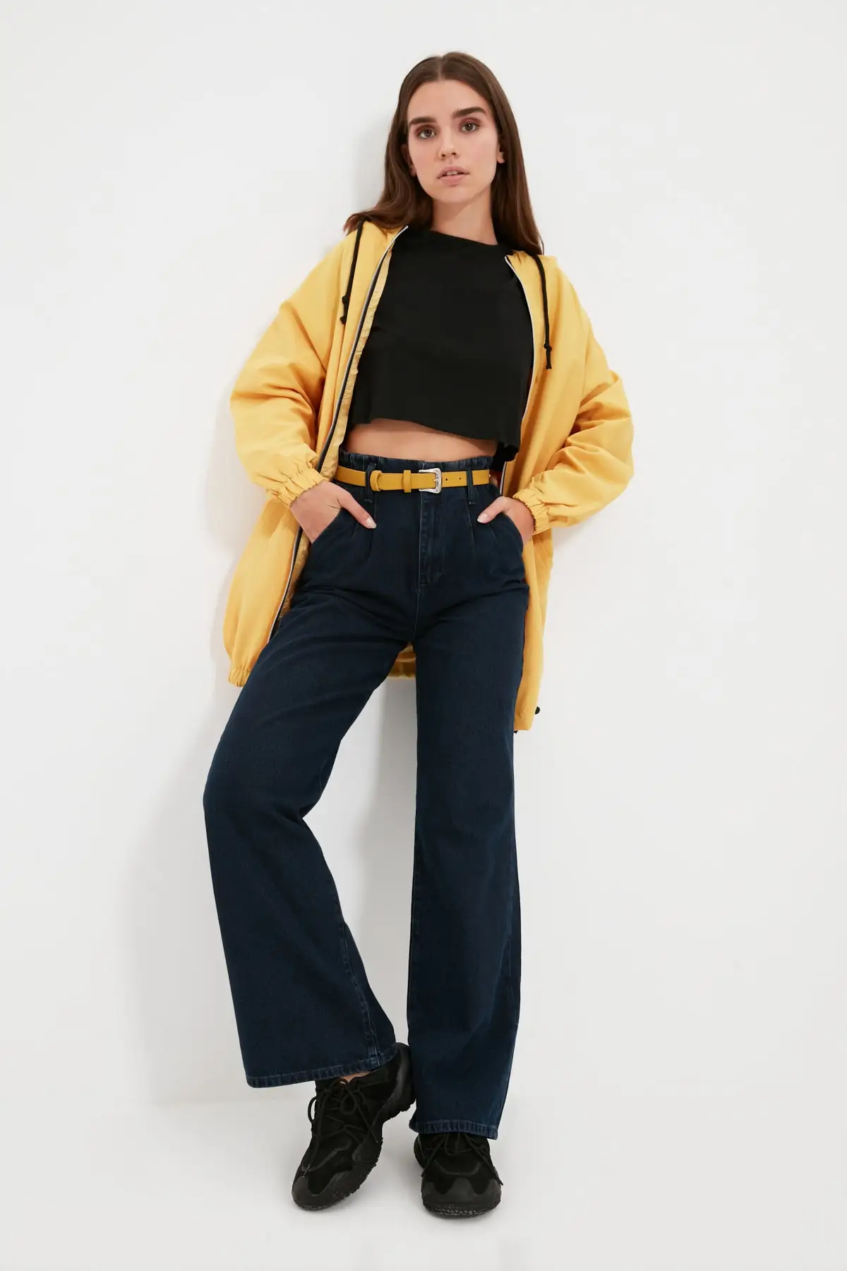 

Trendyol Pleated High Waist Wide Leg Jeans TWOAW22JE0674