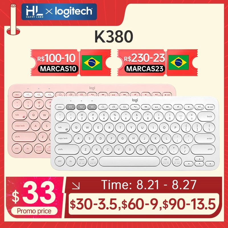Logitech K380 Wireless Bluetooth Keyboard Multi-device Convenient Thin Portable Office Keyboard For PC Laptop MacOS With M350