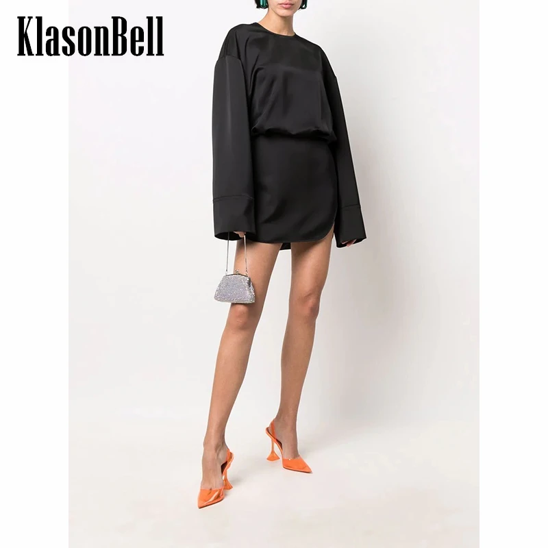 

12.13 KlasonBell Fashion Embroidery Collect Waist Split Mini Dress Women