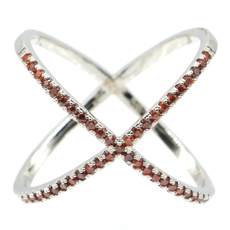 

925 SOLID STERLING SILVER Ring Fantastic Orange Spessartine Garnet Amethyst Tanzanite White CZ For Women Daily Wear