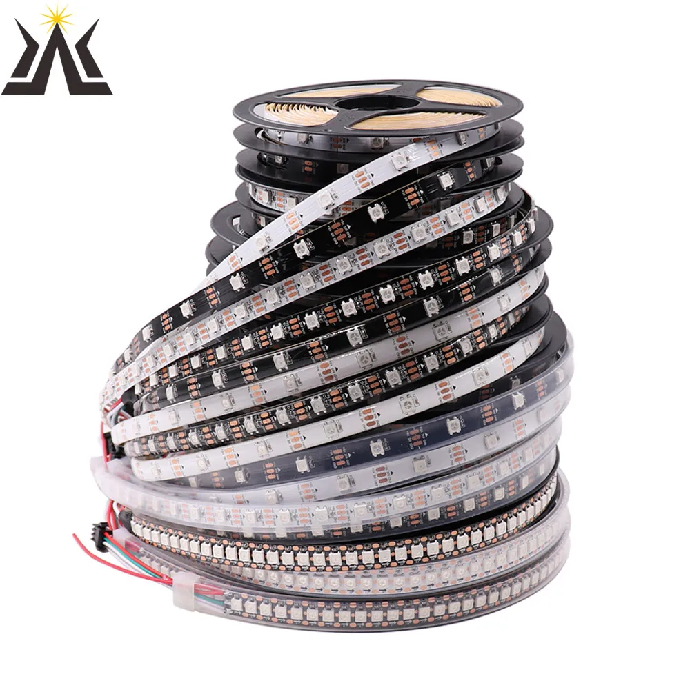 Индивидуально Адресуемая Светодиодная лента 5050 RGB WS2812B, 5 в постоянного тока, 30/60 пикселей, Светодиодная лента, аналогичная Водонепроницаемая IP30/65/67