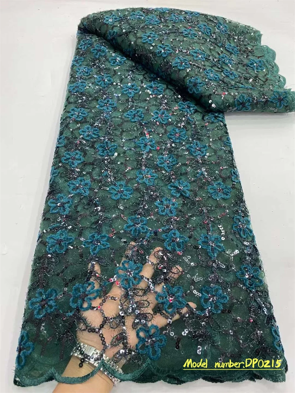 

2022 новейшие африканские сетчатые кружевные ткани 5 ярдов французская белая кружевная ткань с блестками шенилловая веревка сетчатые Кружев...