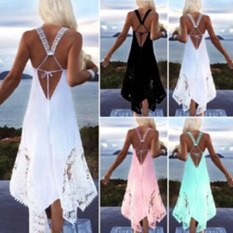 

Summer Dress 2022 Boheiman Maxi Long Dress Sexy Sleeveless Backless Party Vestidos Beach Holiday Casual Sundress