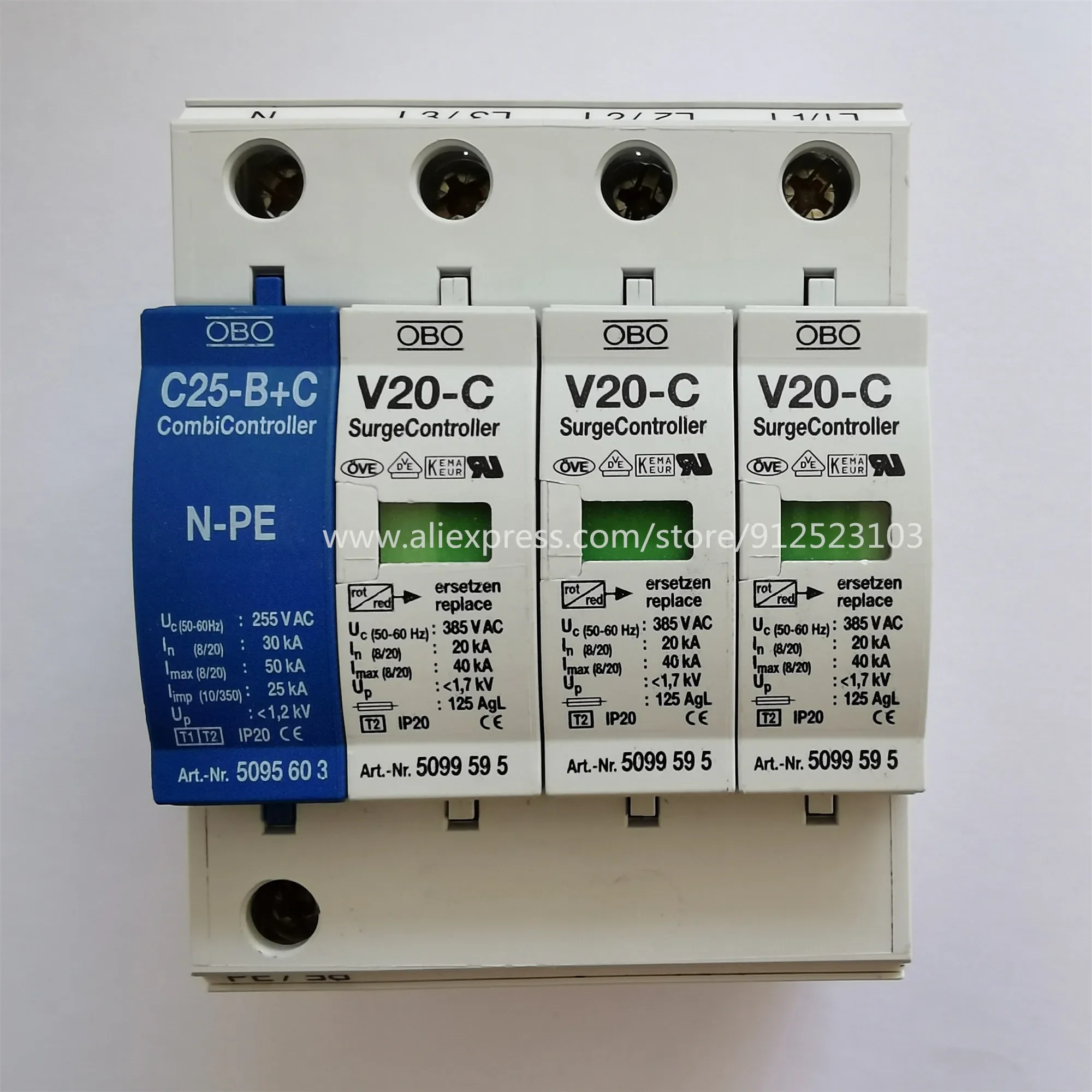 20KA-40KA V20-C/3 + parafoudre ~ 385V CA de NPE