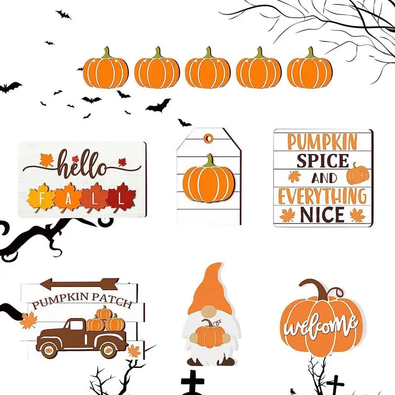 

Осенние многоярусные фотообои 7 штук осенний фермерский Декор Тыква клен фотоэлемент для стола на День Благодарения